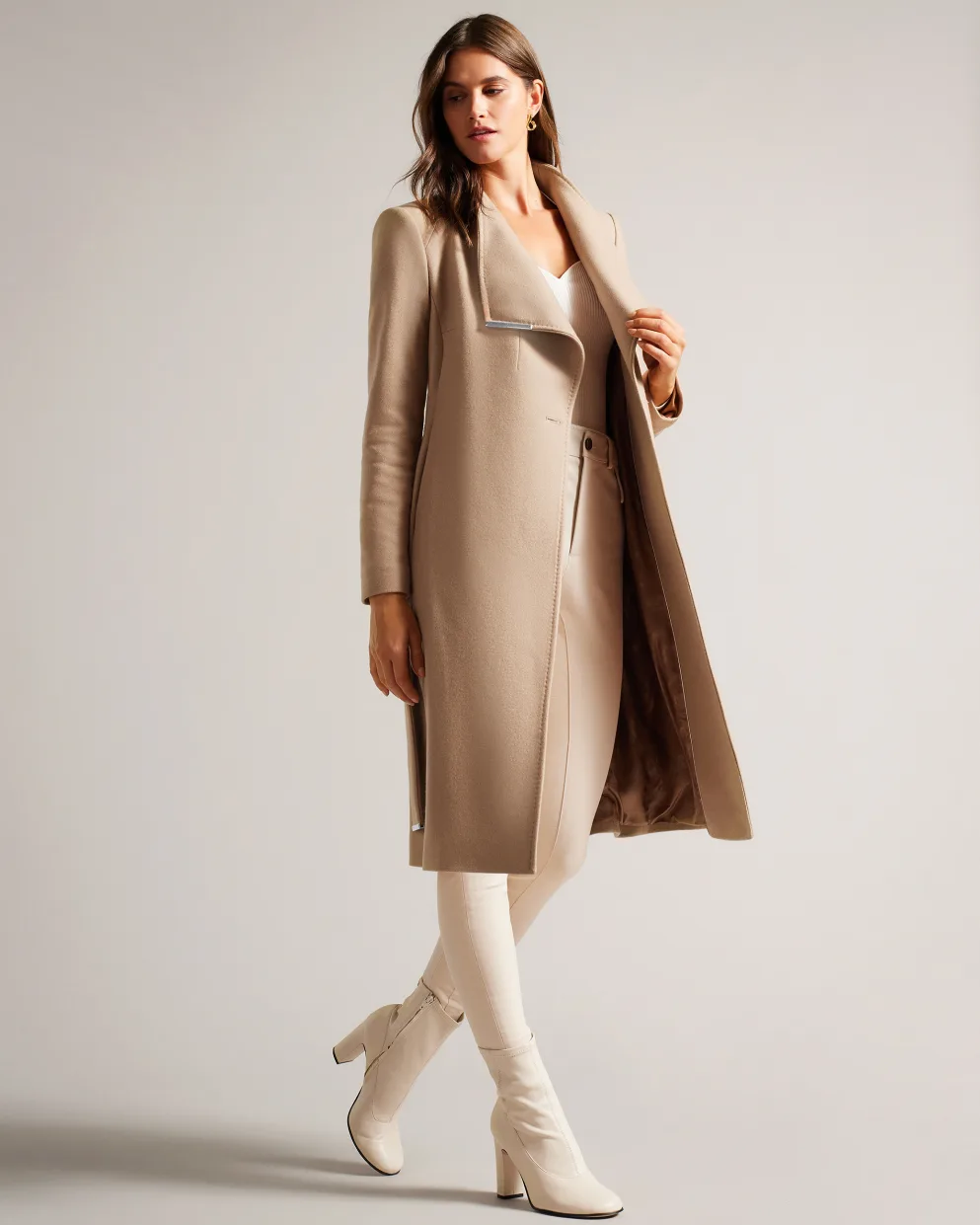 Ted baker wrap coat hot sale camel